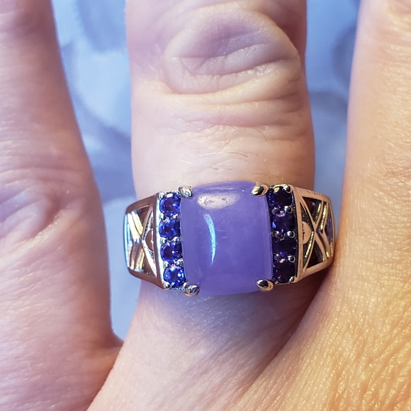 SOLD Pacific Purple Jade ring Sterling Silver - Picture 4 of 7